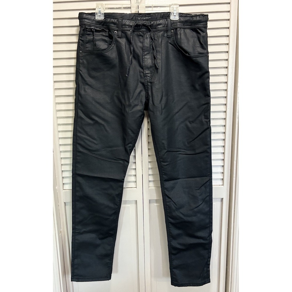 Cult of Individuality Japanese Denim + Sweat‎ Straight Jeans Size 34 Black EUC